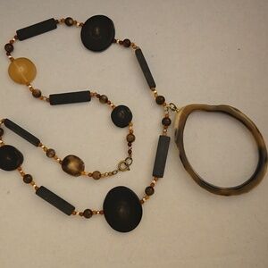 Vintage Necklace 24"(not Incl Horn Pendant)